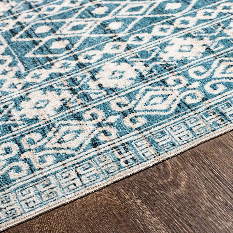 Livabliss Avonia Machine Washable Bohemian Floral Area Rug