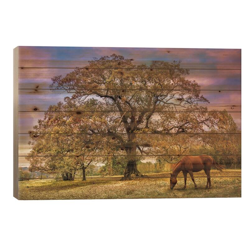 Under The Old Oak Tree Print On Wood by Celebrate Life Gallery - Multi-Color - 26x40x1.5