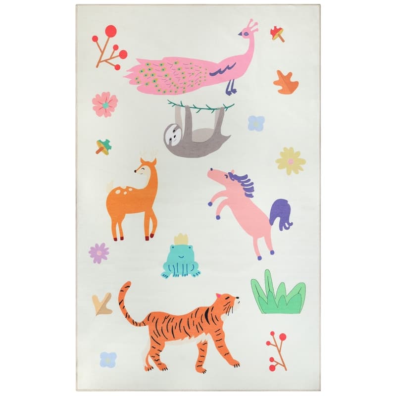 Superior Animal Safari Kids Washable Indoor Area Rug