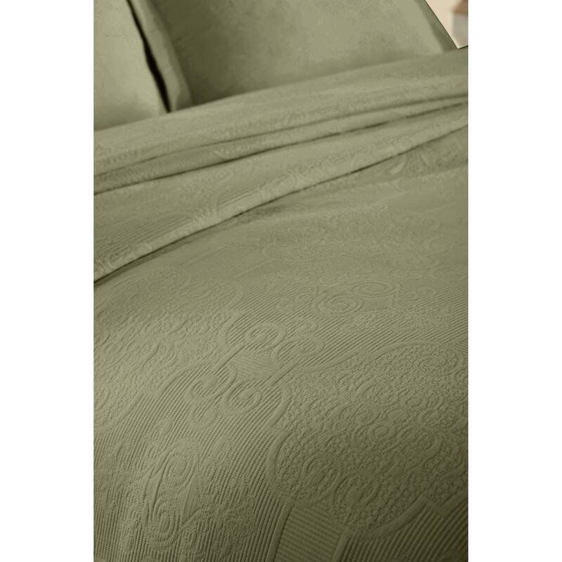 Superior Florin Jacquard Scrolling Medallion Cotton Bedspread Set
