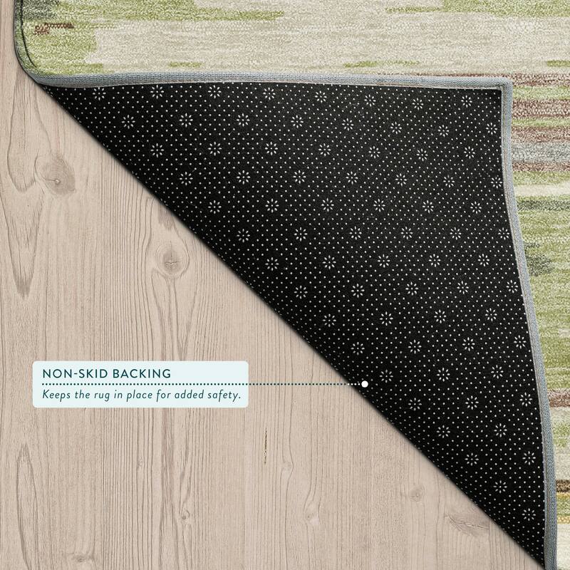 Machine Washable Indoor/ Outdoor Modern Trellis Chantille Rug