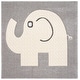 preview thumbnail 12 of 10, SAFAVIEH Carousel Kids Darby Elephant Rug 3' Square - Grey/Ivory - Square