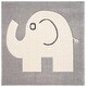 preview thumbnail 8 of 11, SAFAVIEH Carousel Kids Kennedy Elephant Rug 3' Square - Grey/Ivory