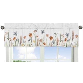 Boho Floral Garden Flower Girl Window Curtain Valance Sage Green Watercolor Bohemian Floral Farmhouse Vintage Shabby Chic Nature