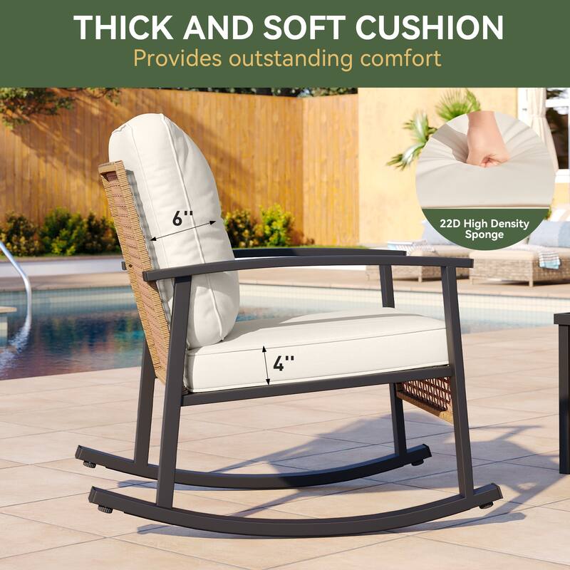3-Piece Outdoor Rocking Bistro Set