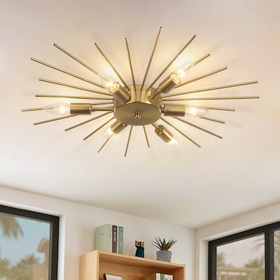Starsky Contemporary 6-Light Sputnik Geometric Flush Mount