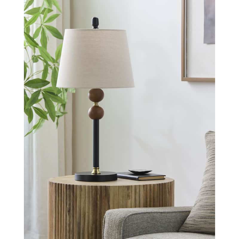 Livabliss Ragay Traditional Accent Table Lamp - 25"H x 12"W x 12"D - Dark Brown