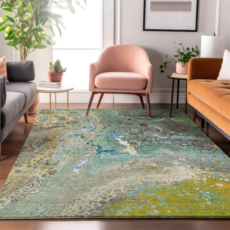 Premium Washable Super Soft Contemporary Mayfield Rug - Teal - 2' 6" x 3' 10" - Rectangle
