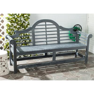 SAFAVIEH Outdoor Hamida Acacia Wood Bench - 77Wx23Dx41H
