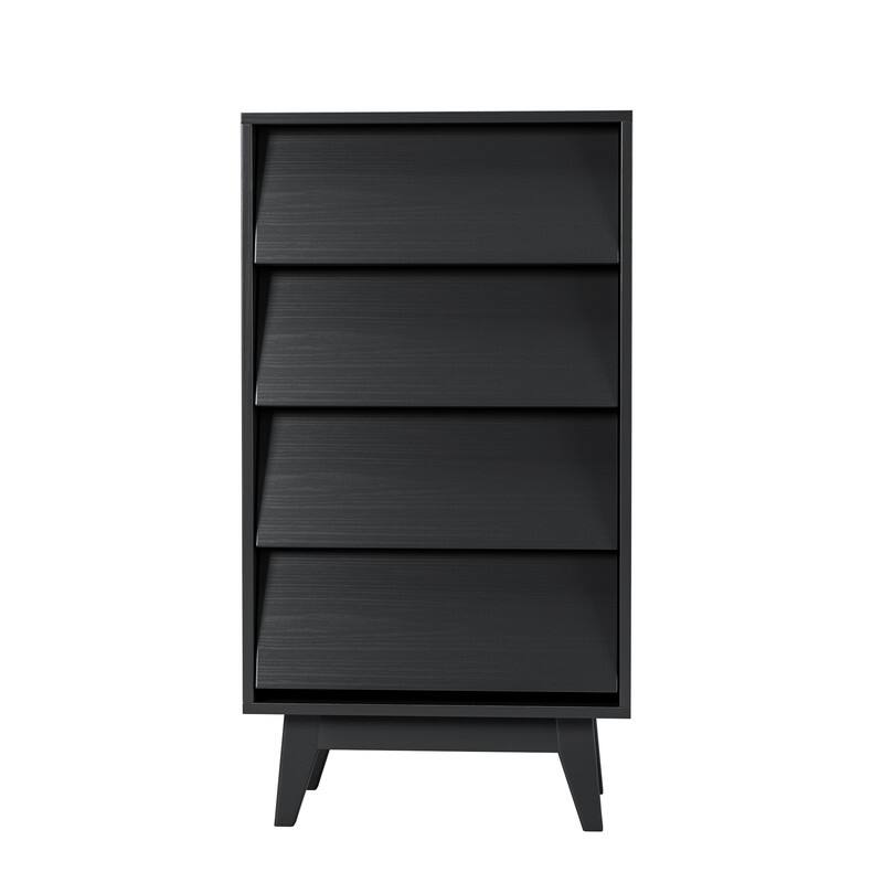 Vintage-style and Bevel Design Double Dresser with 4 Drawer
