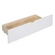 preview thumbnail 20 of 18, Versatility Twin Size House Bed with Upholstered Sofa, Wood Guardrail Bed with Shelves and Two Drawers, Charging Station Design