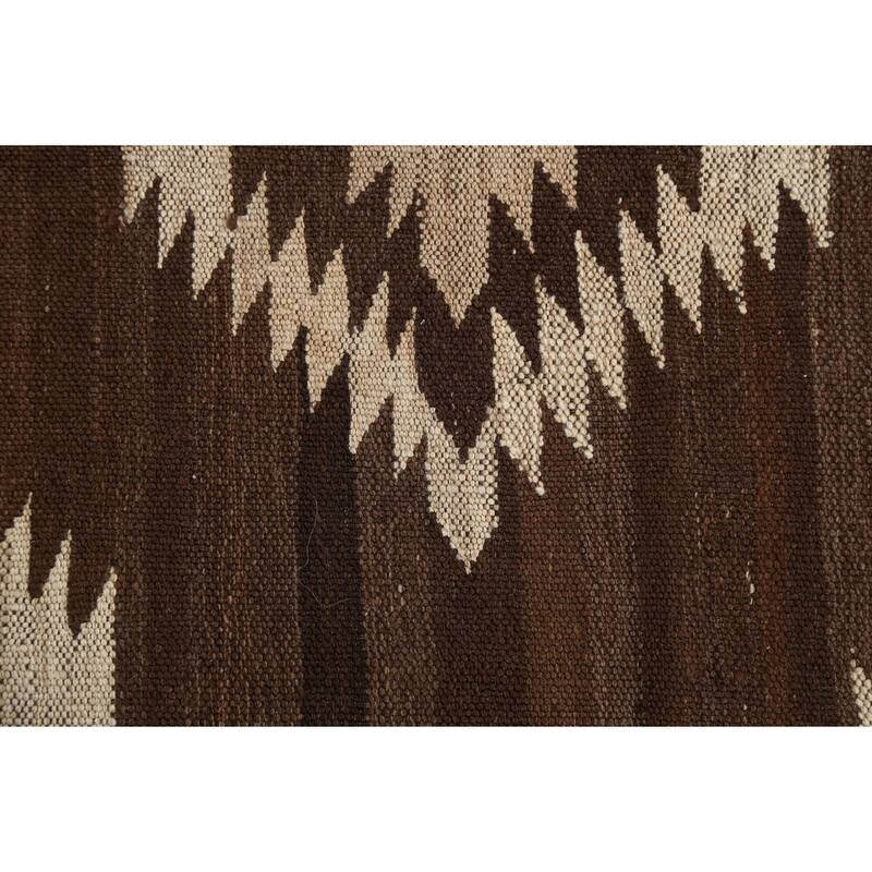 Natural Dye Tribal Geometric Kilim Oriental Area Rug Wool Flat-weave - 4'8" x 6'8"
