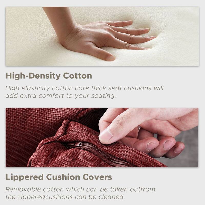 5 Pieces Sofa with Swivel Rocking Chairs Table Set