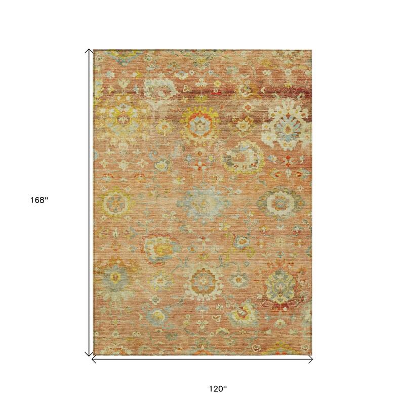 HomeRoots Floral Traditional Rectangle Outdoor Rug
