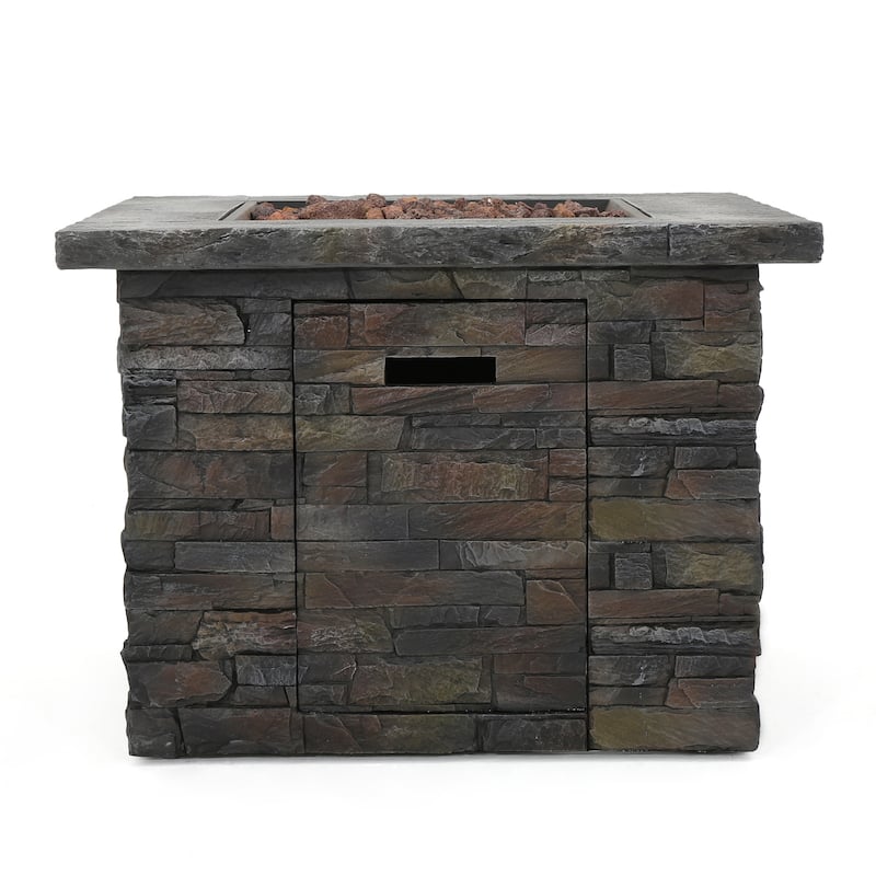 Square Outdoor Patio Gas Burning Fire Pit