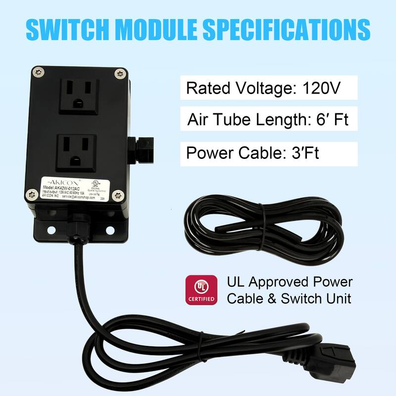 Akicon Garbage Disposal Air Switch Kit, Dual Outlet Sink Top Waste Disposal On/Off Switch Kit