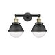 preview thumbnail 1 of 19, Innovations Lighting Hampden 2 Light 18" Bath Vanity Light Clear/Black Antique Brass