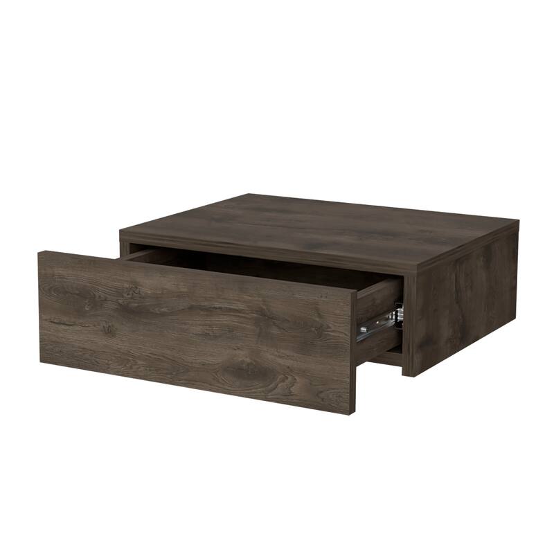 Wall-Mounted Floating Nightstand in Dark Brown