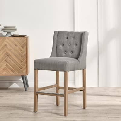 The Gray Barn Flying Hawk Tufted Upholstered 24-inch Counter Stool