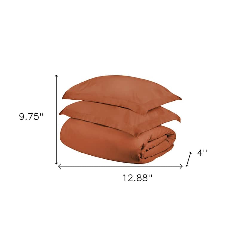 HomeRoots Pumpkin King Cotton Blend 300 Thread Count Washable Duvet Cover Set
