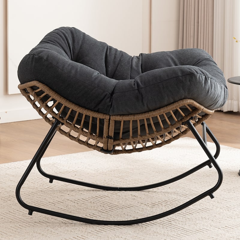 Rocking Chair, Chenille Upholstered Accent Chair, Modern Nursery Rocking Chair for Living Room, Bedroom, Apartment