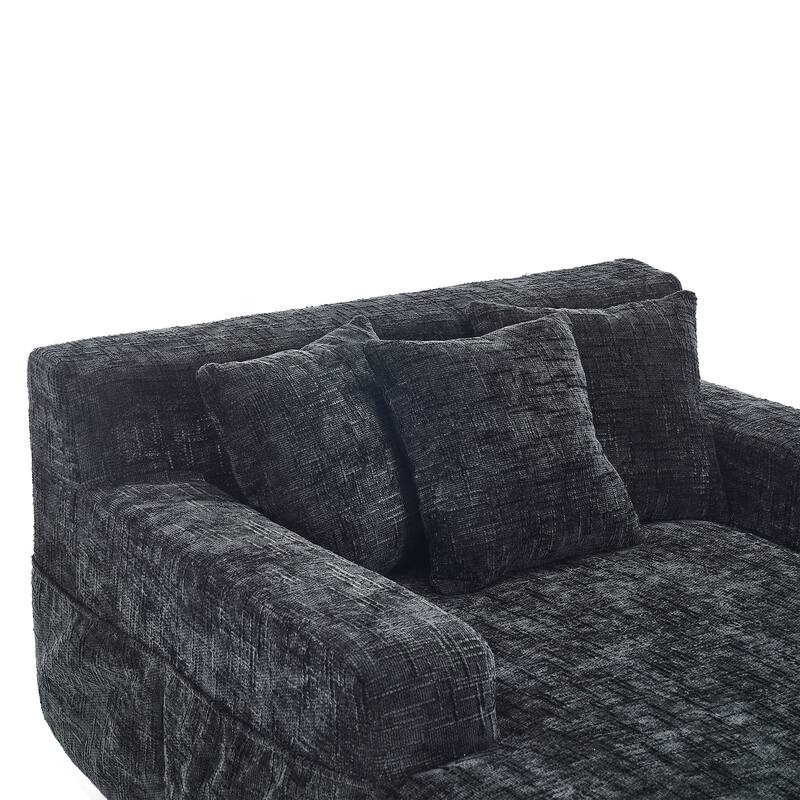 Futon Sofa Bed,3-in-1 Multi-Functional Corduroy Sleeper Couch Pull-Out Bed,Adjustable Backrest and Pillows,Convertible Sofa Bed