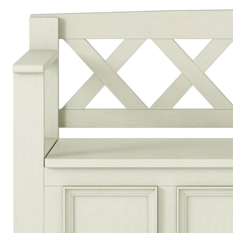 WYNDENHALL Halifax 48 inch Wide Solid Wood Transitional Entryway Bench - 48 Inches wide