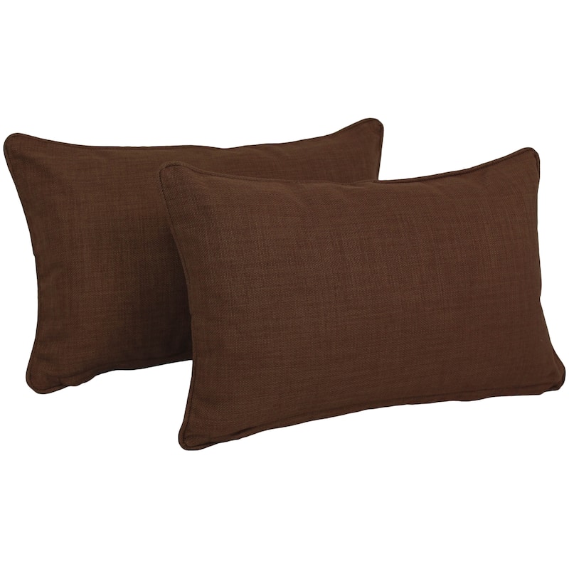 20-inch by 12-inch Indoor/Outdoor Lumbar Accent Throw Pillow (Set of 2) - Cocoa