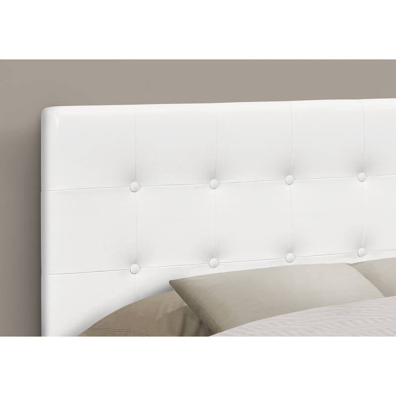 Bed, Headboard Only, Full Size, Bedroom, Upholstered, White Leather Look, Transitional