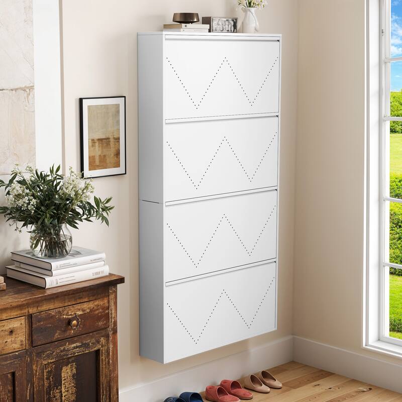 Moasis 3 Flip Drawers Steel Shoe Storage Cabinet Wall mount