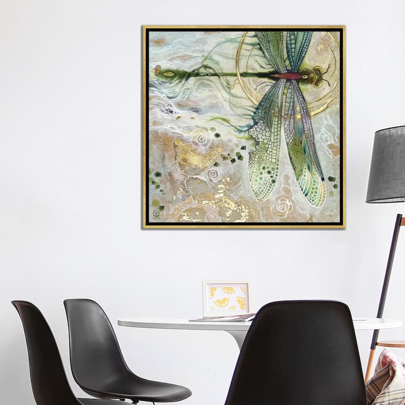 iCanvas "Damsel Fly II" by Stephanie Law Framed Canvas Print