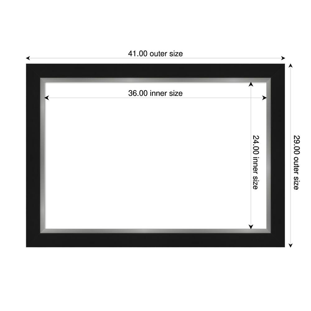 Amanti Art Eva Black Silver Framed Dry Erase Magnetic Board