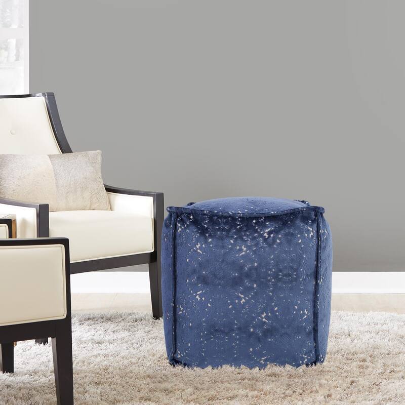 Allan Andrews Square Pouf Pasini Sapphire