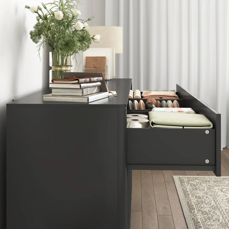 9-Drawer Wide Wood Dresser for Bedroom, 63" Modern Storage Chest, Mid-Century Long Dresser or TV Stand Cabinet