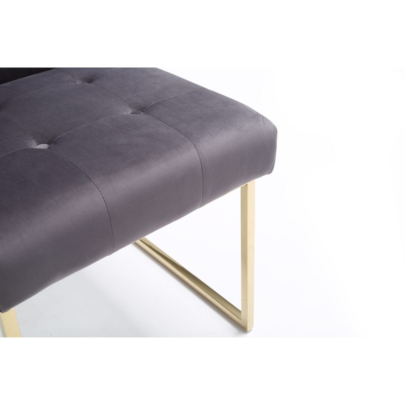 Modrest Legend Modern Grey Fabric & Gold Dining Chair (Set of 2)