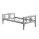 preview thumbnail 13 of 12, Twin over Twin Solid Wood Bunk Bed with Ladder & Fence