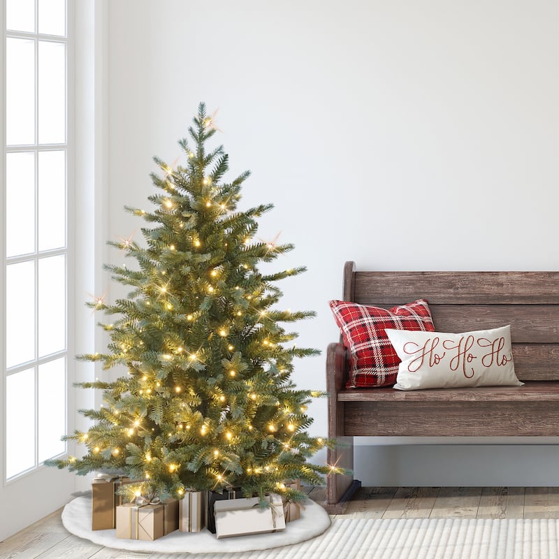 Puleo International 4.5' Pre-Lit Linden Fir Artificial Tree with 200 Dual-Color LED Lights