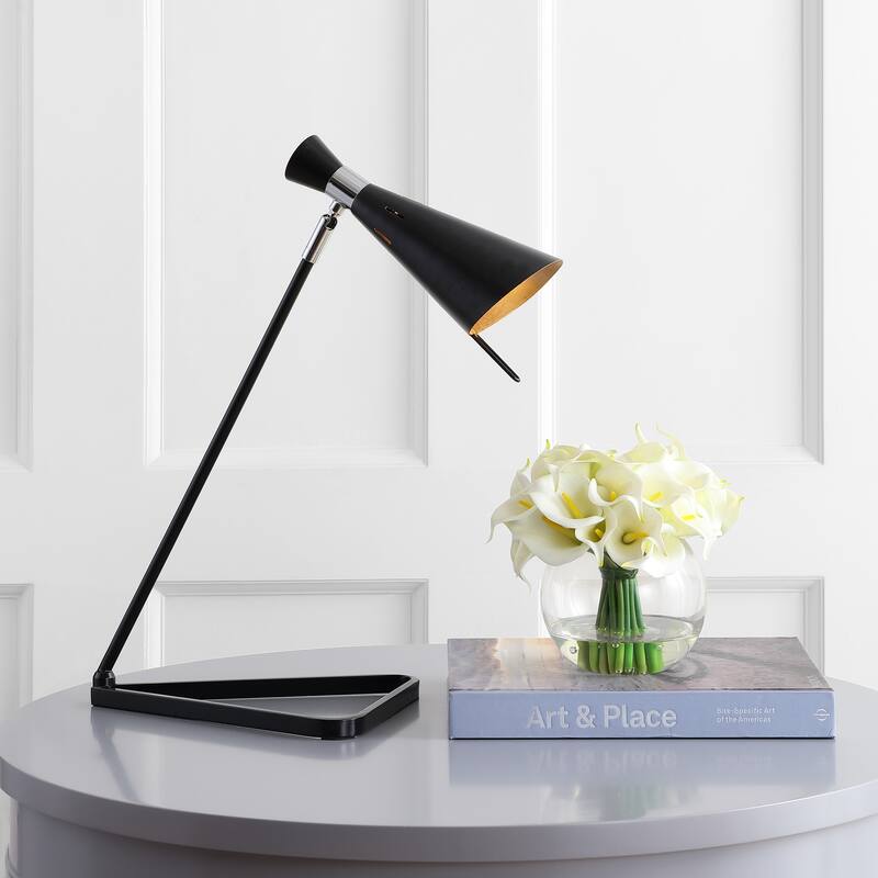SAFAVIEH Lighting 21-inch Padric Black Task LED Table Lamp - 15"x9.25"x21"