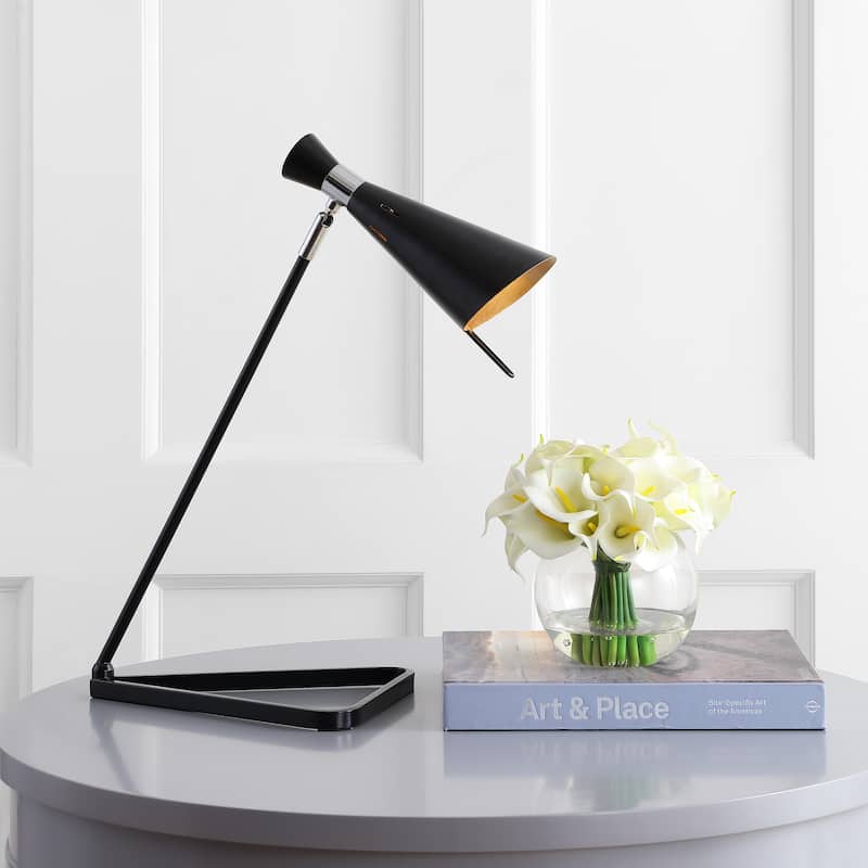 SAFAVIEH Lighting Basilia 21-inch Black Task LED Table Lamp - 15"x9.25"x21" - 15Wx9Dx21H