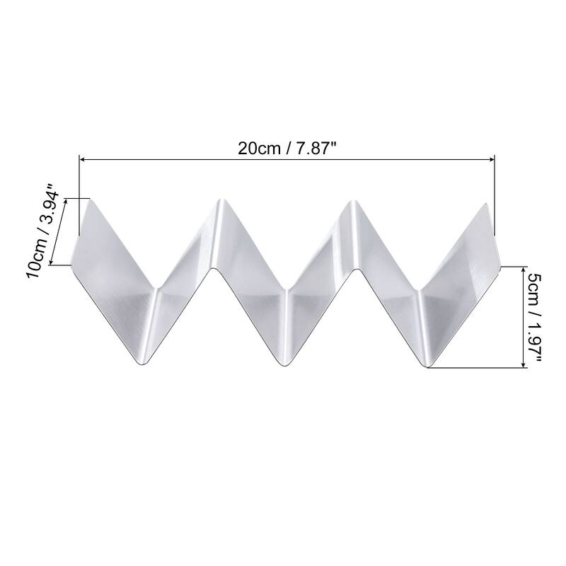 2pcs Stainless Steel Taco Holder Wave-Shaped Taco Tray Kitchen Gadgets - Silver - 2 Pcs