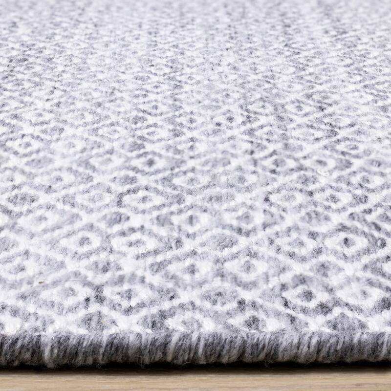 Grey Cream French Country Recycled Area Rug
