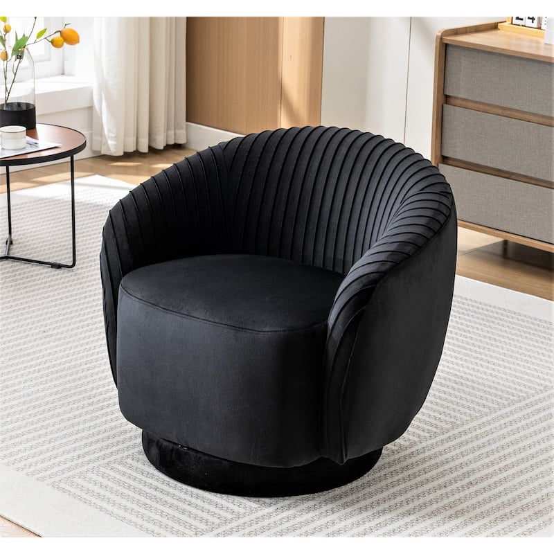 Small Milvo Velvet Swivel Barrel Chair