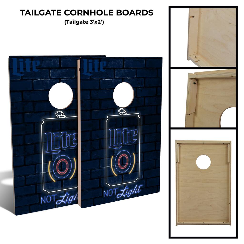 Miller Lite Not Light Tailgate Cornhole Board Set (Includes 8 Bags) - N/A