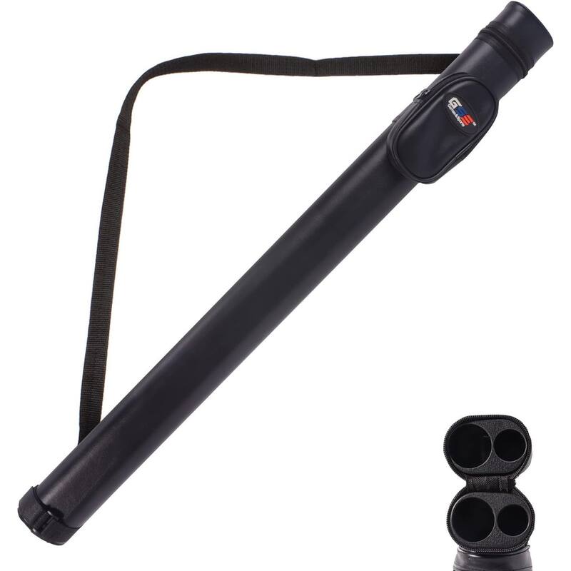 GSE™ 1x1 Deluxe Hard Billiard Pool Cue Stick Carrying Case, Billiard Cue Case Holds 1 Butts/1 Shafts (7 Colors) - Black