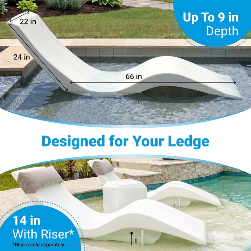 Aqua Outdoors In-Pool Chaise Lounge Chairs for 0-9 In. of Water - All ...