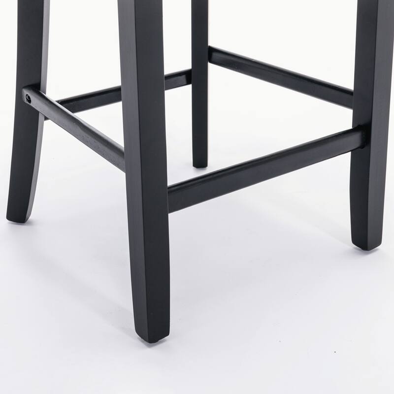 Velvet Upholstered Wing-Back Barstools Set of 4