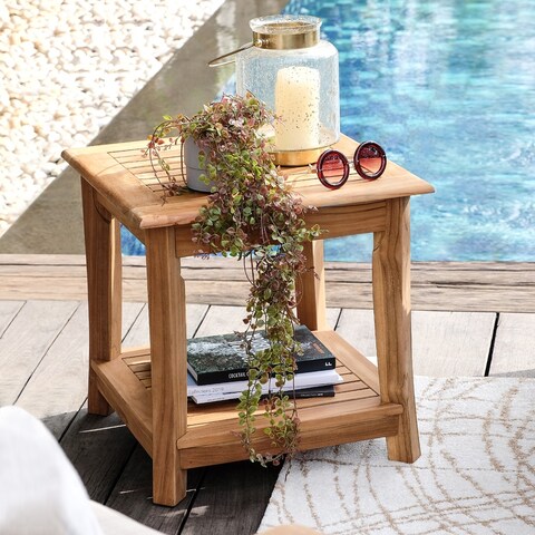 Cambridge Casual Chara Teak Patio Side Table