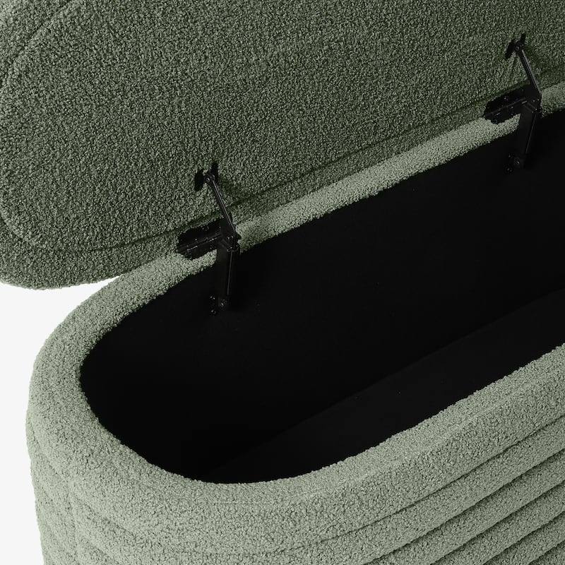 Bayville Sherpa Polyester Flip Top Storage Ottoman - 42"