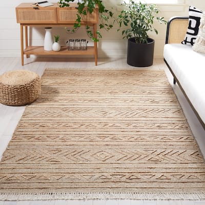 SAFAVIEH Handmade Natural Fiber Endorina Boho Jute Fringe Rug
