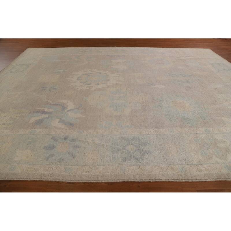 Vegetable Dye Oushak Large Area Rug Handmade Wool Carpet - 10'5"x 13'8"